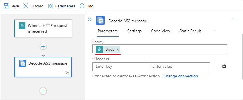 Screenshot showing single-tenant designer with resolved 