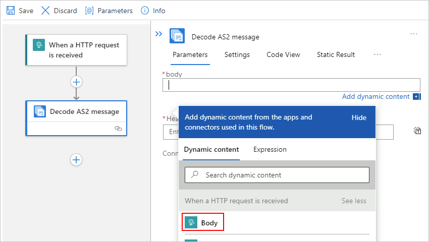 Screenshot showing single-tenant designer with dynamic content list and 