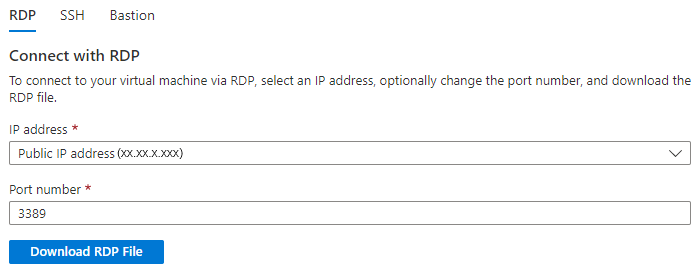 顯示如何使用 R D P 連線的螢幕快照。