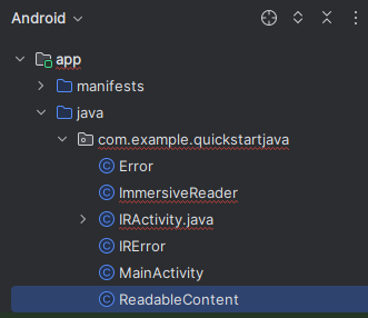 ReadableContent JAVA 類別檔案螢幕擷取畫面。