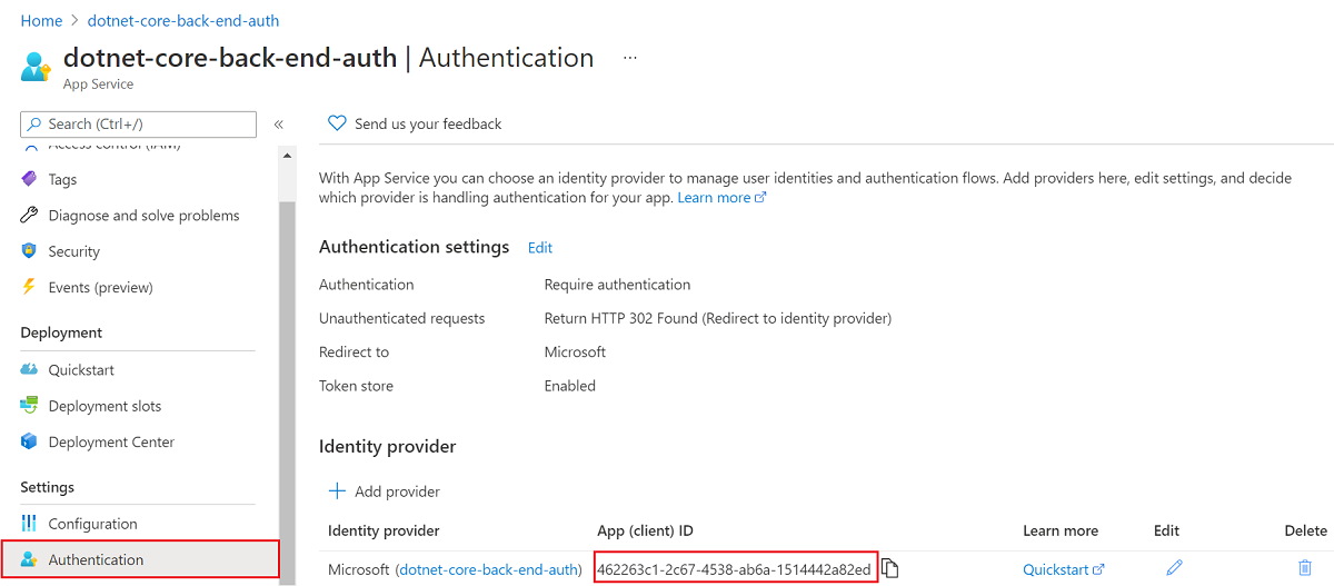 Microsoft Entra Settings 視窗的螢幕快照，其中顯示Microsoft Entra App，以及顯示要複製之用戶端標識碼的 [Microsoft Entra 應用程式] 視窗。