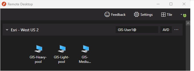 顯示遠端桌面中ArcGIS和VM的螢幕快照。