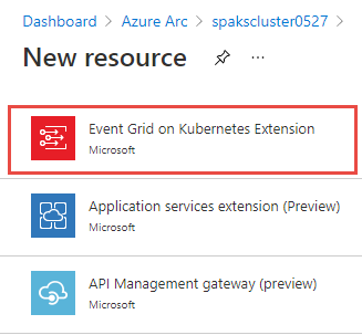 選取 Kube 延伸模組上的 Azure 事件方格