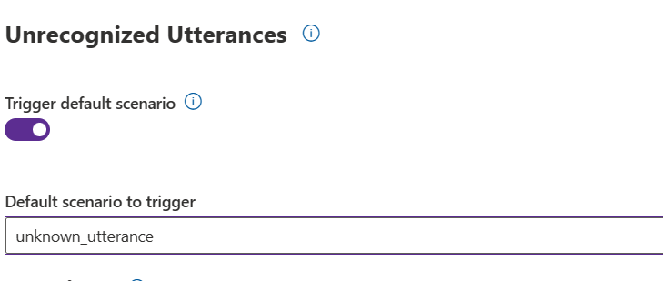 Screenshot of the unrecognized utterances scenario