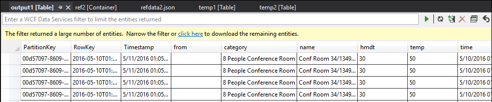 SELECT INTO final 資料表串流分析查詢