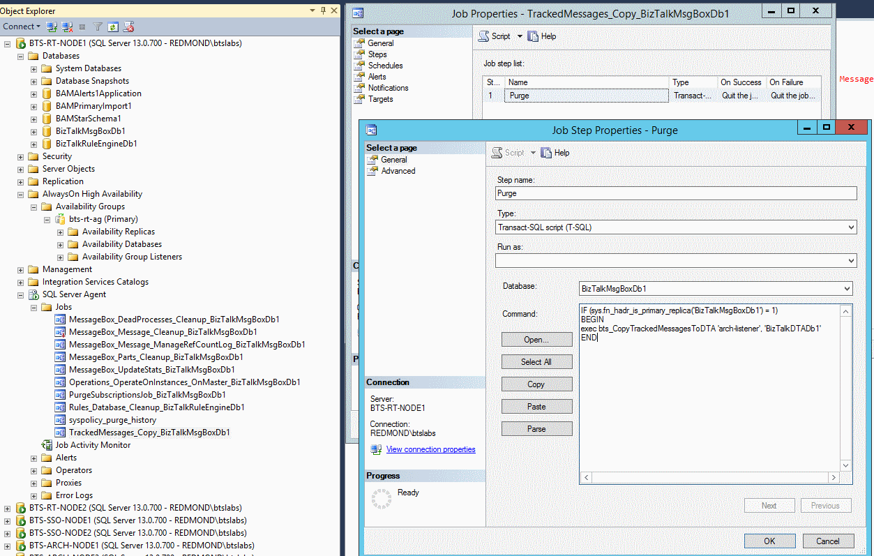 使用 BizTalk Server 變更 AlwaysOn 可用性群組中的 SQL Agent 作業名稱