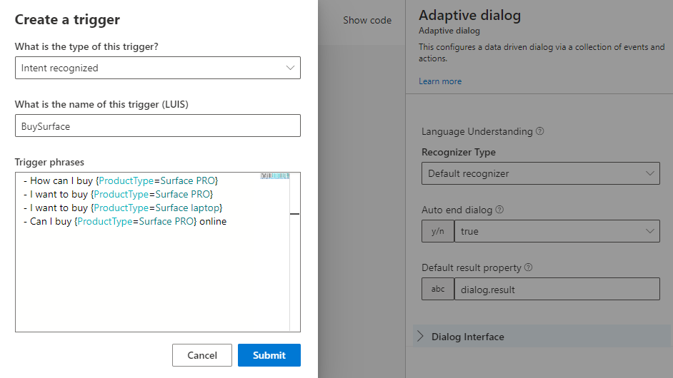 BF Composer natural language understanding