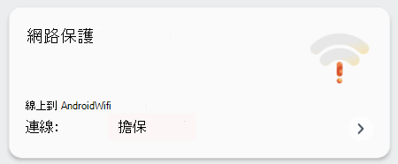 顯示安全性系統管理員之網路保護圖格的螢幕快照。