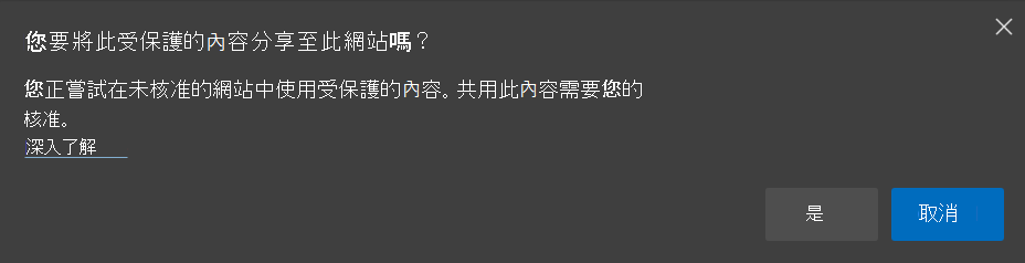 提示受保護的內容覆寫