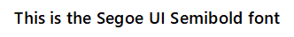 Segoe UI Semibold font family.