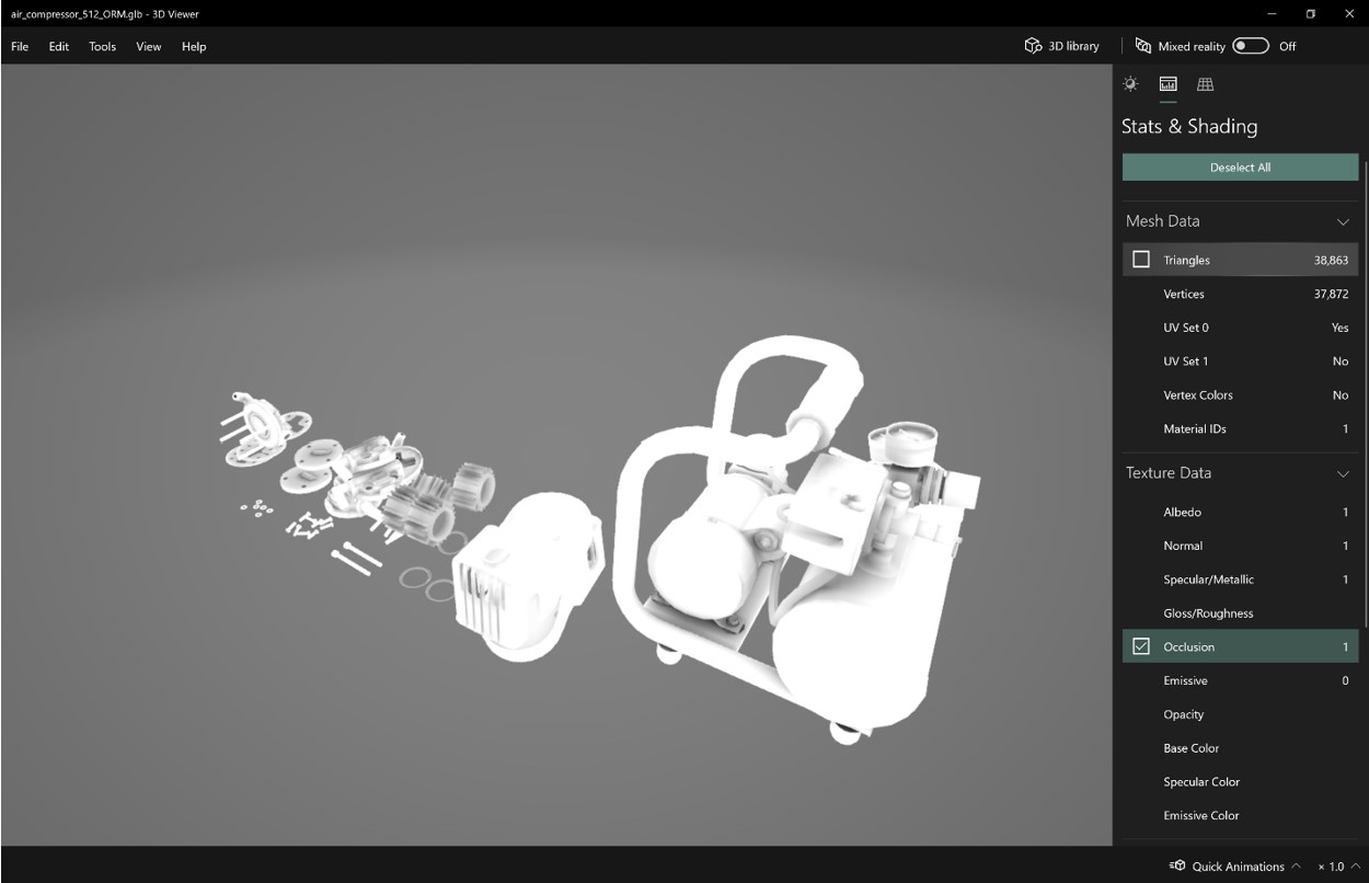 3D 檢視器的螢幕擷取畫面。