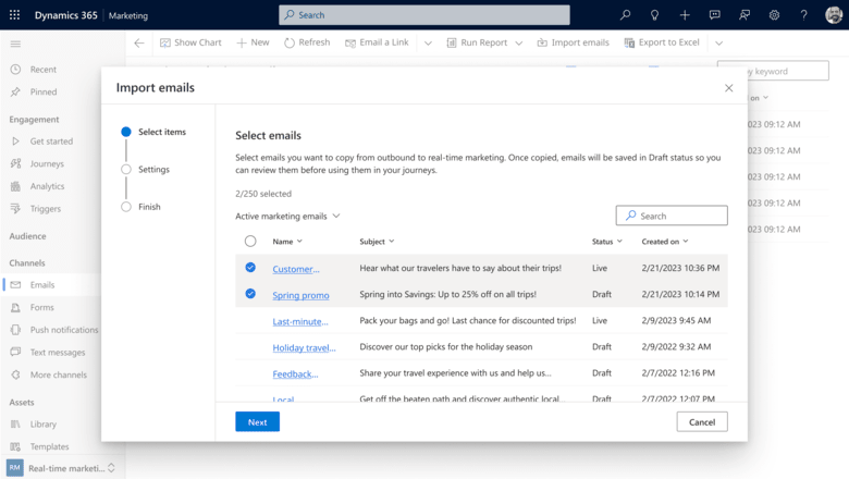 Outbound / Real-time Emails