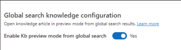 Enabling the knowledge base preview feature.