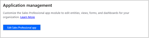 應用程式管理頁面上的 [編輯 Sales Professional 應用程式] 按鈕。