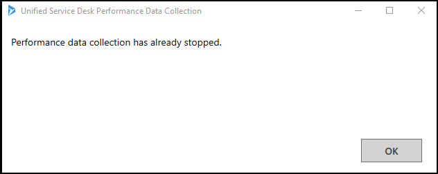 效能資料收集已經停止。