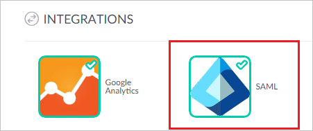 此螢幕擷取畫面顯示整合底下的 SAML 圖示。