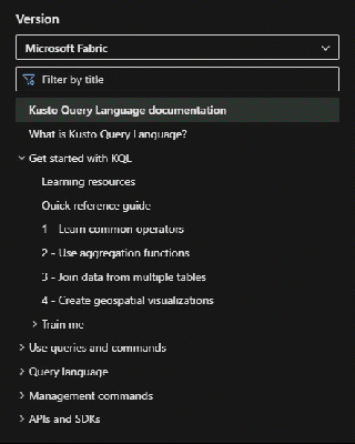 Screen capture of selecting a different version in the TOC.