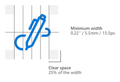 Clear space requirements around icons