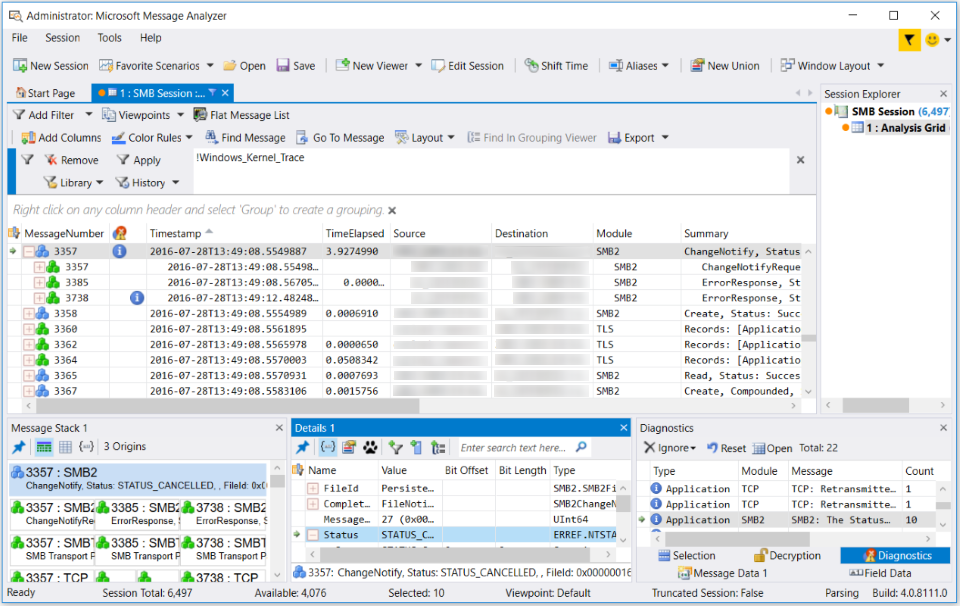 Analysis Grid viewer and Common Tool Windows