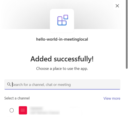 Screenshot of the scope selection dialog to select the required meeting.