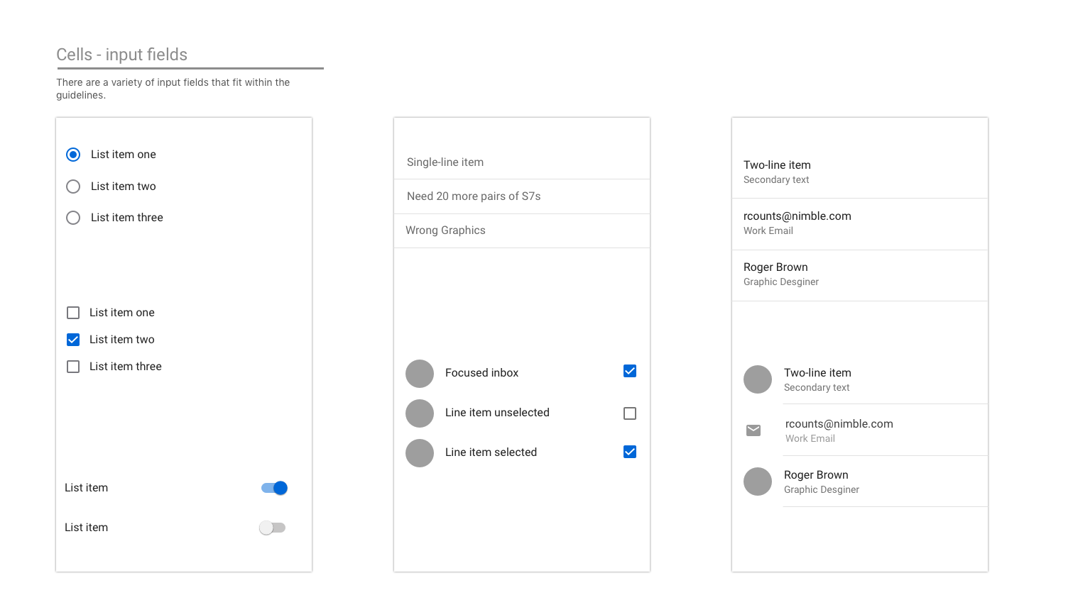 Cells and inputs for Android part 1.