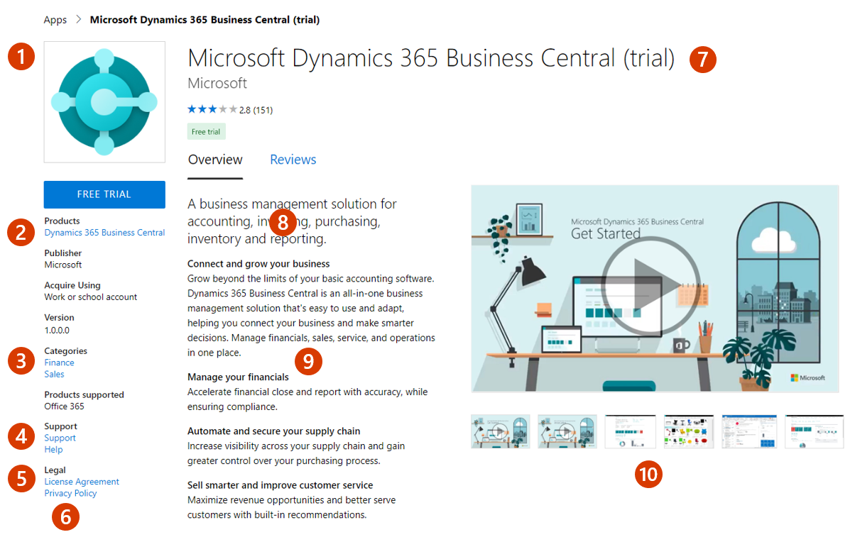 展示此優惠在 Microsoft AppSource 中的顯示方式。