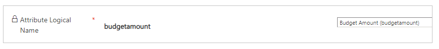 預算金額屬性邏輯名稱。