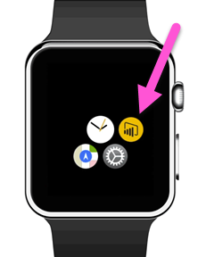 相片顯示具有 Power BI 應用程式的 Apple Watch。