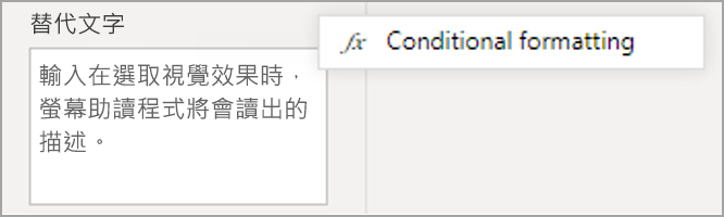 [替代文字] 窗格的螢幕擷取畫面，其中醒目提示條件式格式設定圖示。