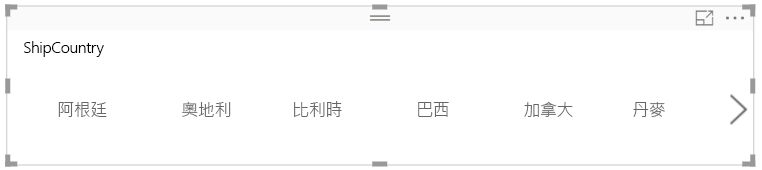 顯示交叉分析篩選器寬度增加的螢幕擷取畫面。