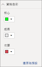 顯示屬性色彩選取項目的螢幕擷取畫面。