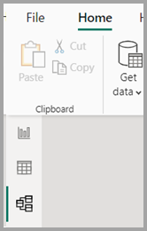 Power BI Desktop 中建模檢視圖示的螢幕擷取畫面。