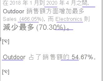 顯示智慧型敘事摘要中兩個隱藏摘要符號的螢幕擷取畫面。