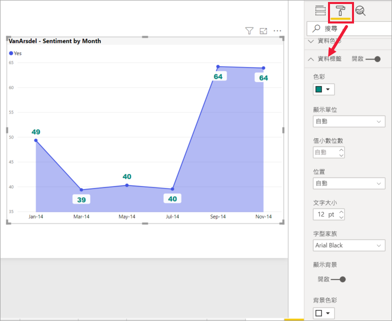 顯示已格式化區域圖的螢幕擷取畫面。