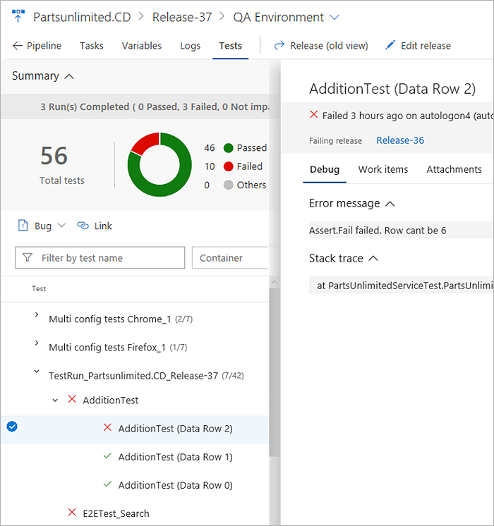 Data driven test