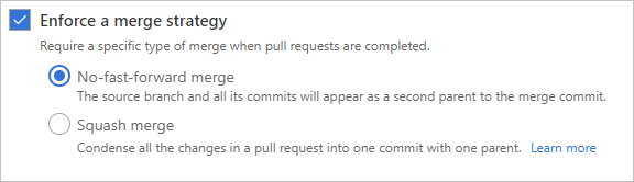 Set merge requirements