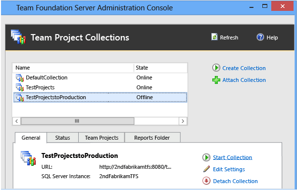 TFS Administration console