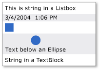 具有四種內容的 ListBox