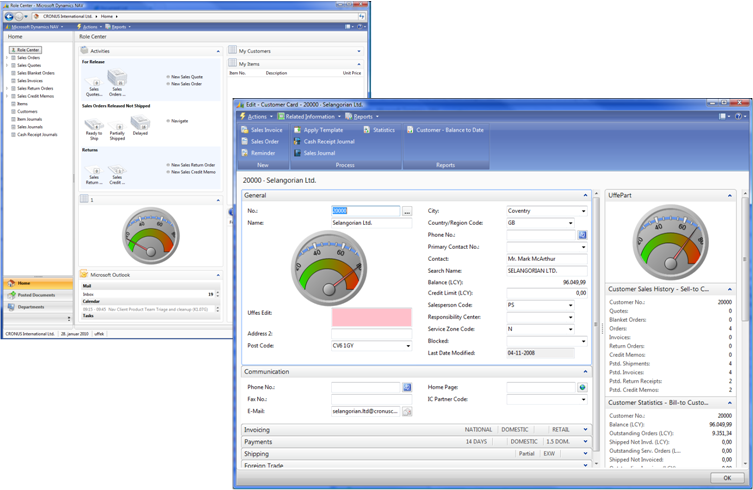 Control add-in example of a gauge control