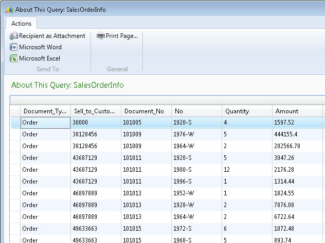 SalesOrderInfo query result