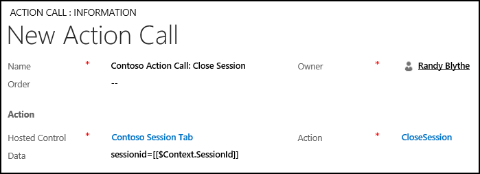 Create an action call in Unified Service Desk