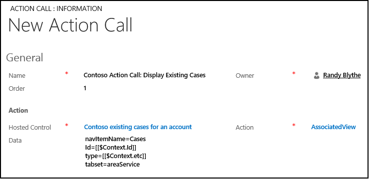 Create an action call in Unified Service Desk