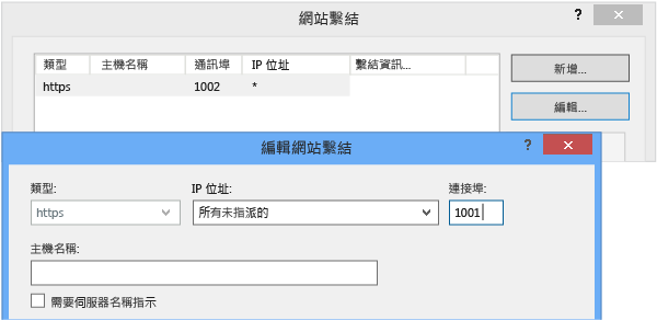 編輯暫時連接埠