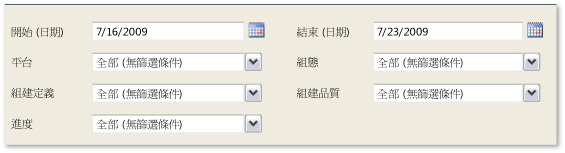 組建摘要報表篩選