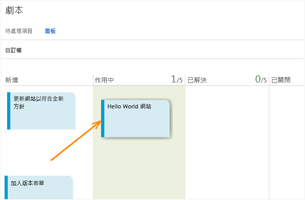 具有劇本更新的看板