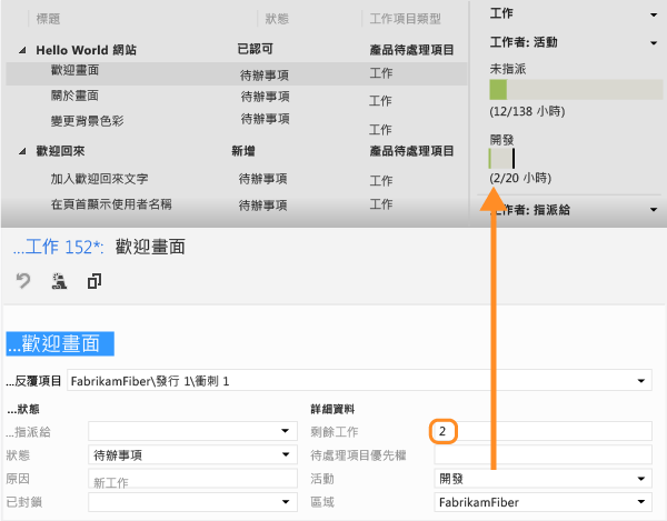 檢閱活動區域的產能