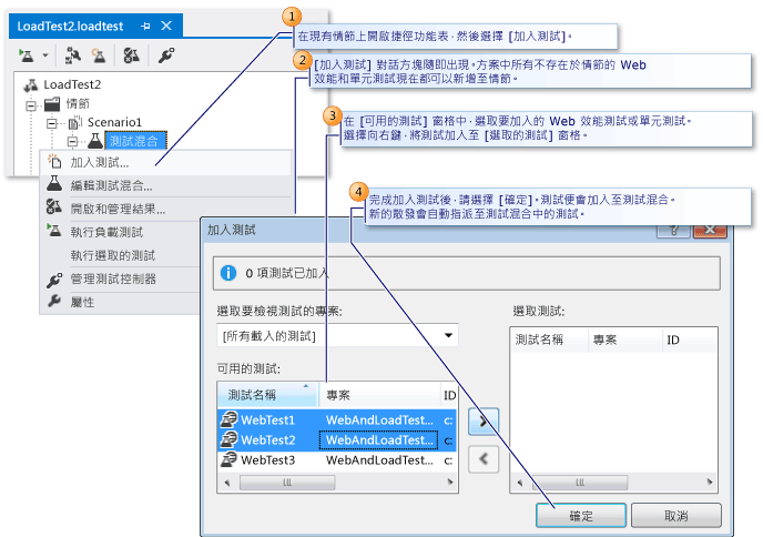 將測試加入至現有的負載測試