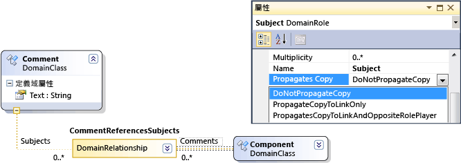 網域角色的 propagates Copy 屬性