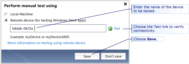 Select where to run test