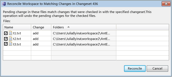 Reconcile pending changes